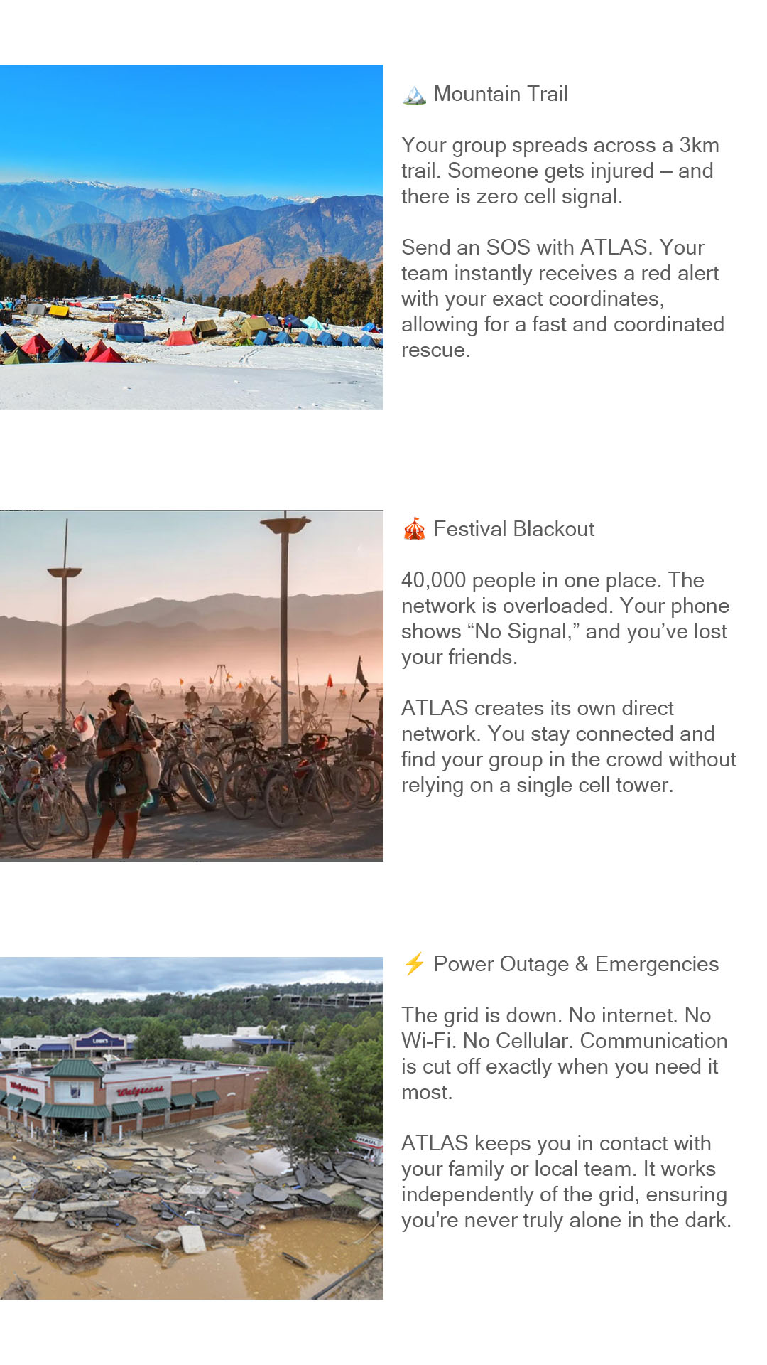 Festival crowd scenario for off-grid communications